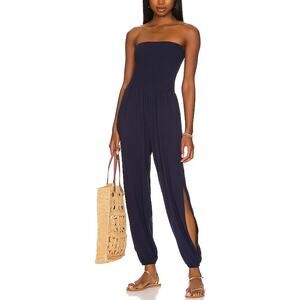 Bobi 'Strapless' Navy Jersey Jumpsuit Size S